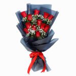 Designer Bouquet of 12 Red Roses | Valentines simple rose bouquet